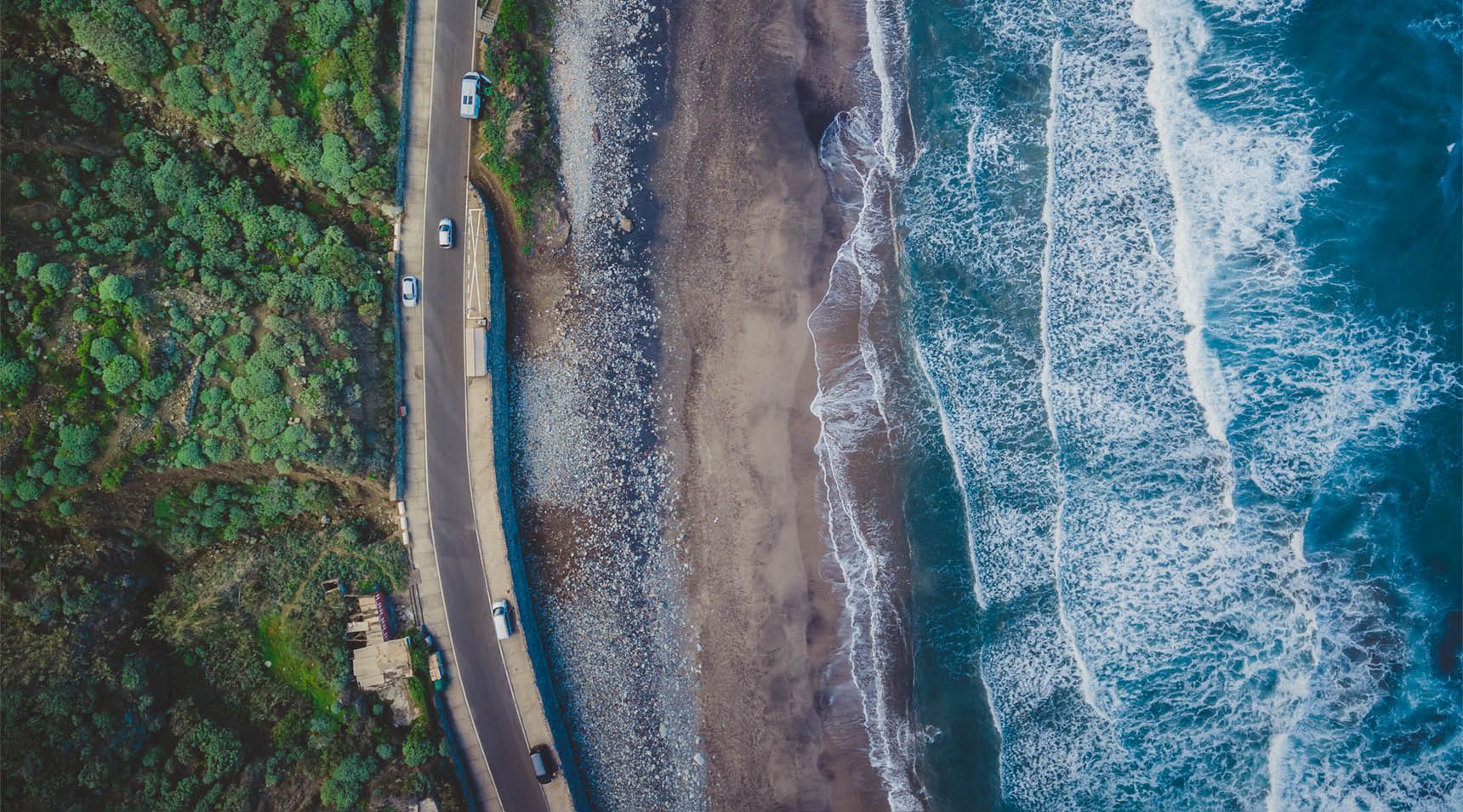 overhead coastline